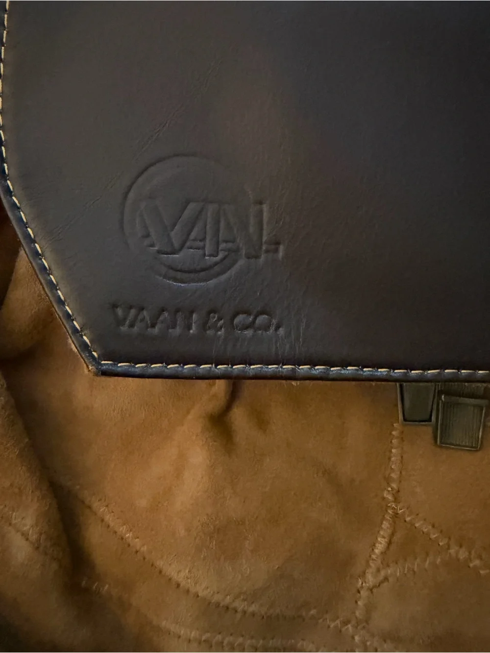 Suede and Leather Flap Backpack - Tan